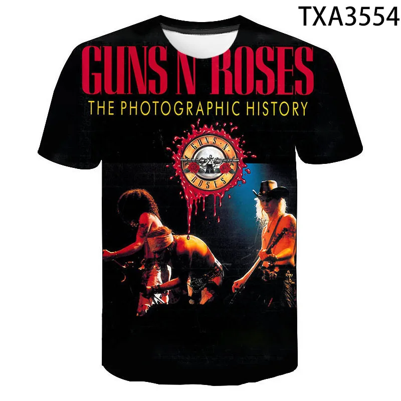 Мужская/женская футболка с 3D-принтом Guns N Roses прикольная летняя коротким рукавом в