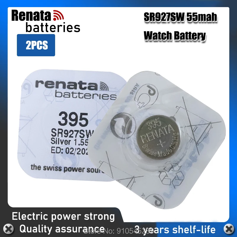 Аккумуляторная батарея Renata 1 55 в 395 SR927SW LR57 LR927 AG7 2 шт. | Электроника
