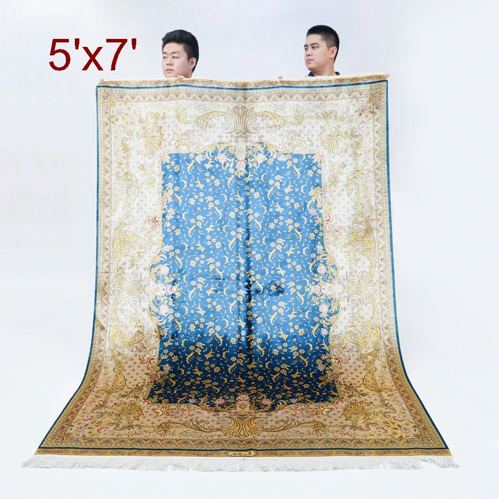 Коллекция 5 х7 футов шелковый ковер ручной работы с узелком классический