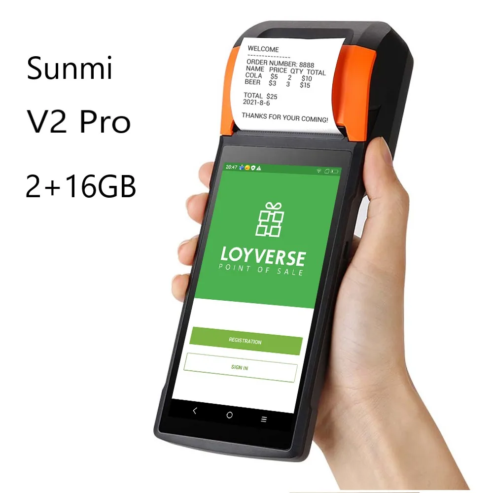 

Мобильная портативная POS-система 4G Sunmi V2 pro с термопринтером, беспроводной Wi-Fi Android PDA, принтер для доставки этикеток и чеков