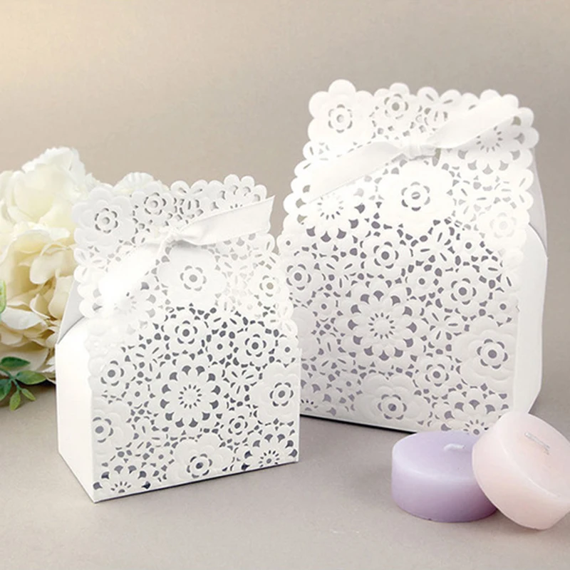 Подарочные пакеты с вырезами в форме цветка лента коробка для конфет 10/20/50 шт. |