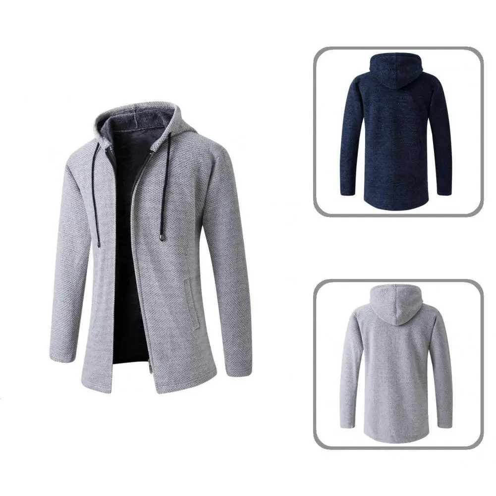 

Wear Resistant Terrific Plush All Match Skin-friendly Winter Jacket Hat Winter Coat Drawstring for Work