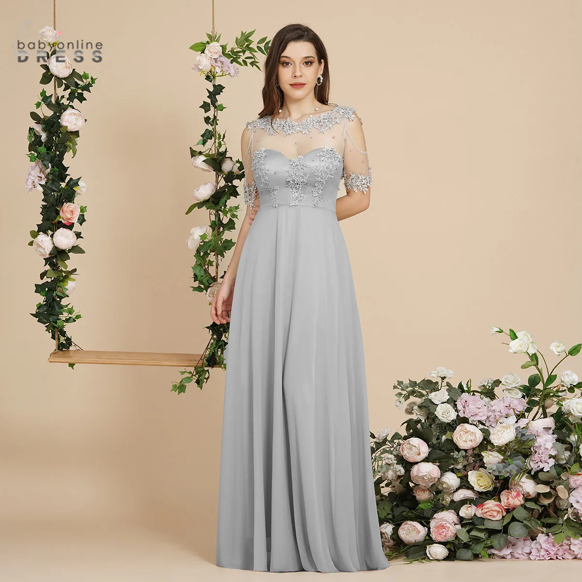 Длинные Выпускные платья с аппликацией жемчужное Прозрачное платье на спине