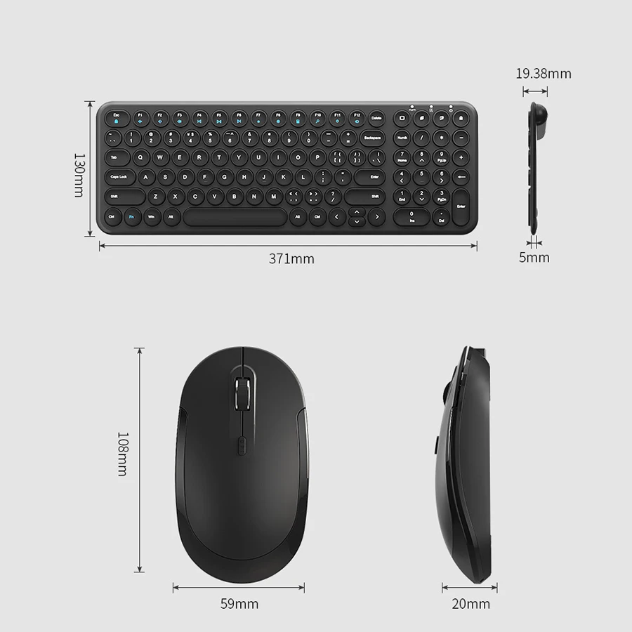 

2.4G Wireless Silent Gaming Keyboard And Mouse Round keycap Keyboard Gaming Mouse For Macbook PC Gamer Computer Laptop Keyboard