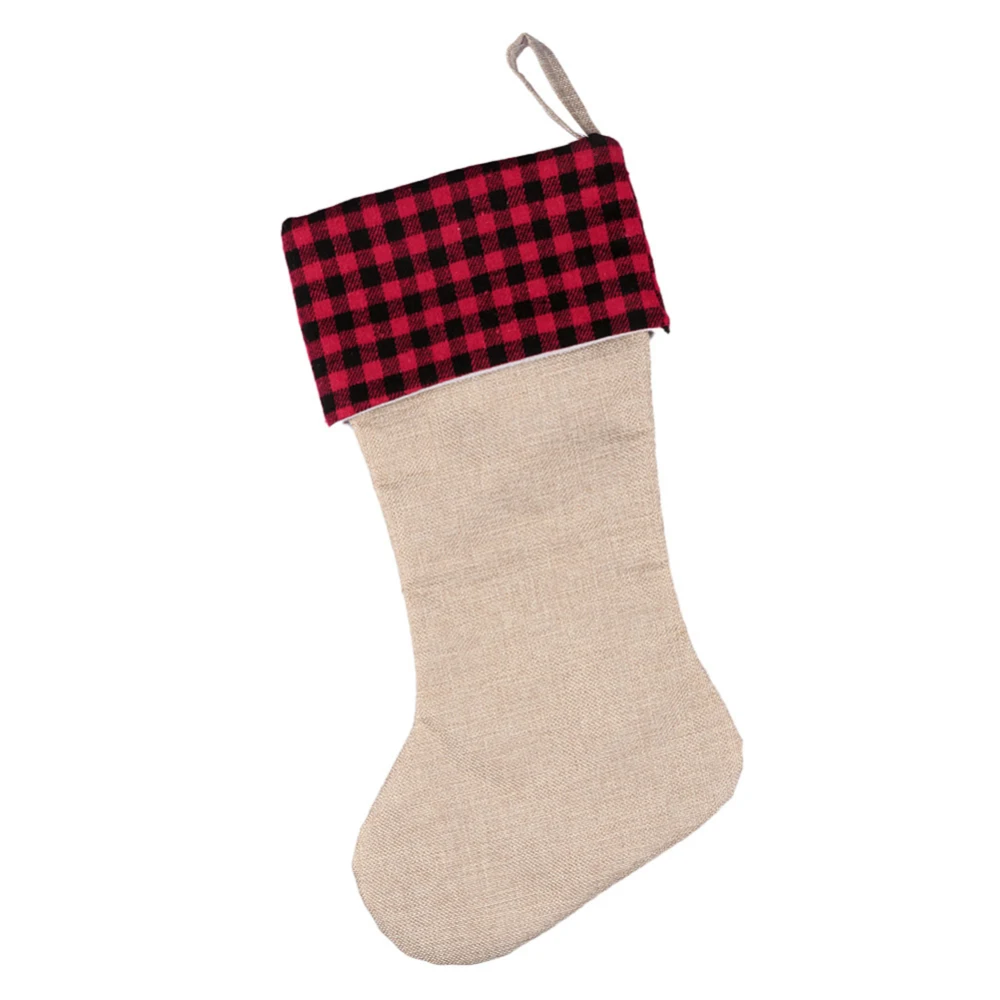 

Cute Xmas Classic Hanging Stocking Kids Candy Gift Packing Pouch Deer Pattern Tree Hanging Party Home Holiday Ornaments
