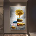 Современный золотой роскошный художественный золотистый камень и золотистая фотография стены для гостиной домашний Декор (без рамки)