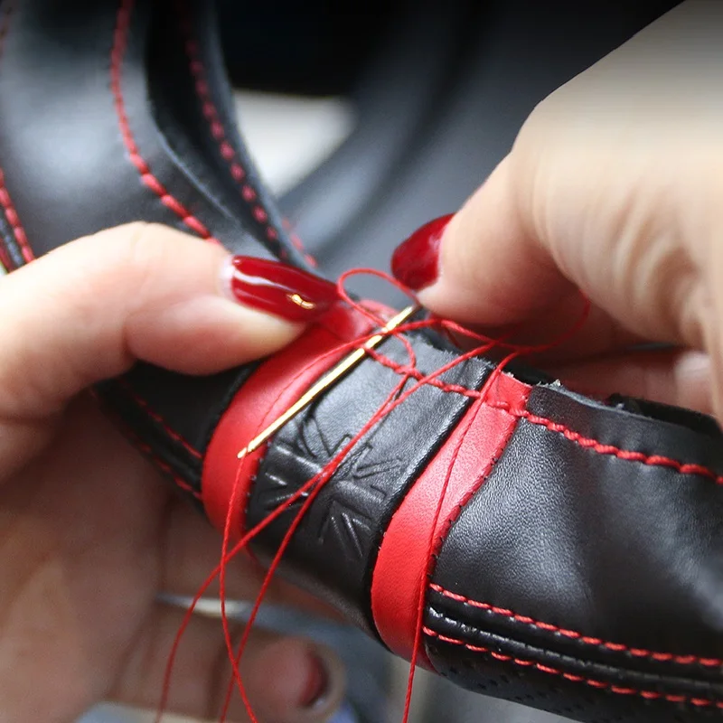 Ручной пошив из натуральной кожи чехол рулевого колеса автомобиля