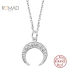 ROAMD 925 стерлингового серебра ожерелье для женщин 2020 Новый винтажным витым подвеска в виде полумесяца Femme крест кулон ювелирные изделия