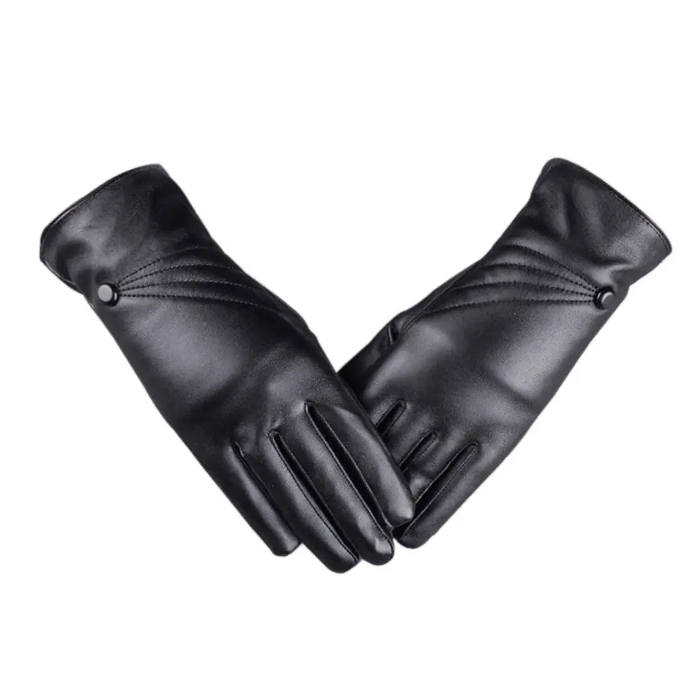 

1 пара Женские повседневные модные перчатки для сенсорного экрана флисовые теплые зимние перчатки из искусственной кожи Изящные дизайнерс...