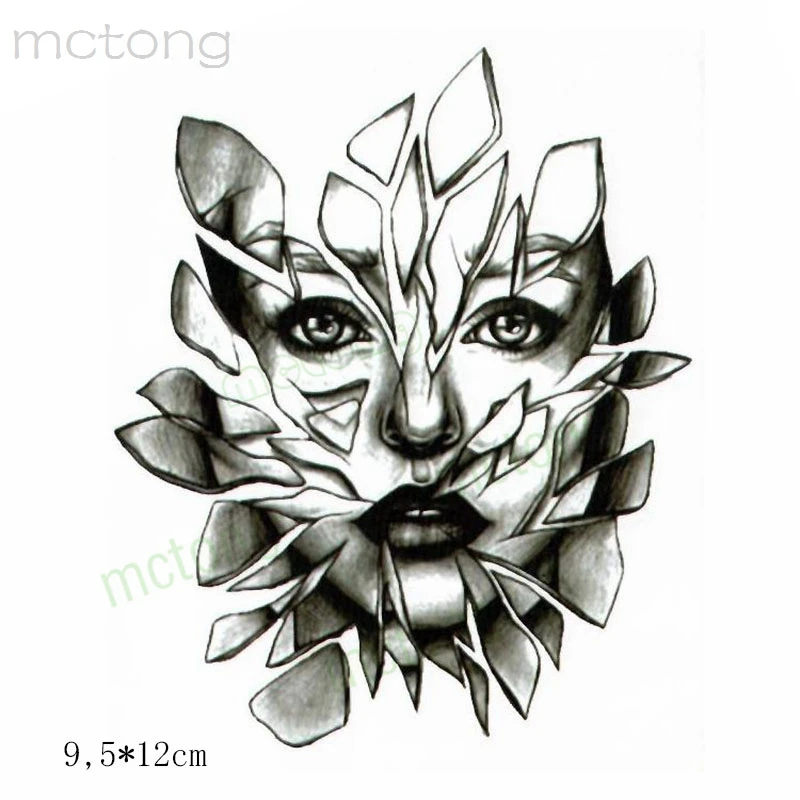 Водостойкая временная татуировка наклейка с изображением черного леопарда розы