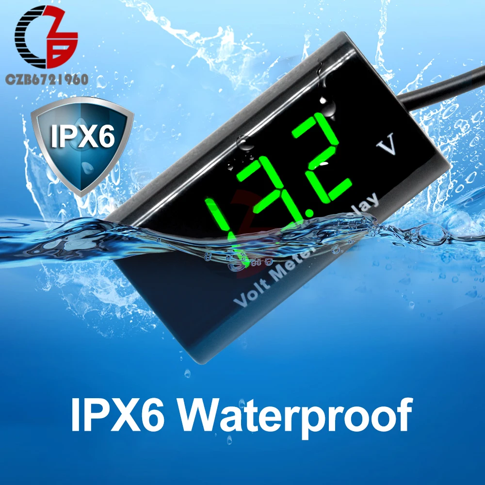 Цифровой вольтметр для мотоцикла IPX6 DV 3 18 в 12 В автомобильный измеритель