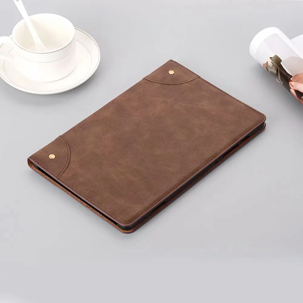 dark brown Для samsung Galaxy Tab S6 10,5 SM-T860 SM-T865 T860 T865 чехол в стиле ретро Книга карта стиль из искусственной кожи подставка чехол для планшета+ ручка - Цвет: dark brown