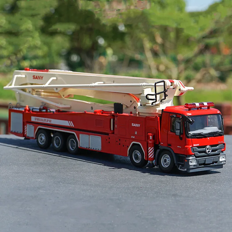 

1/50 Alloy Die Casting Engineering Truck Model Sany 62m Large Span Elevating Jet Fire Truck Adult Collection Holiday Gift