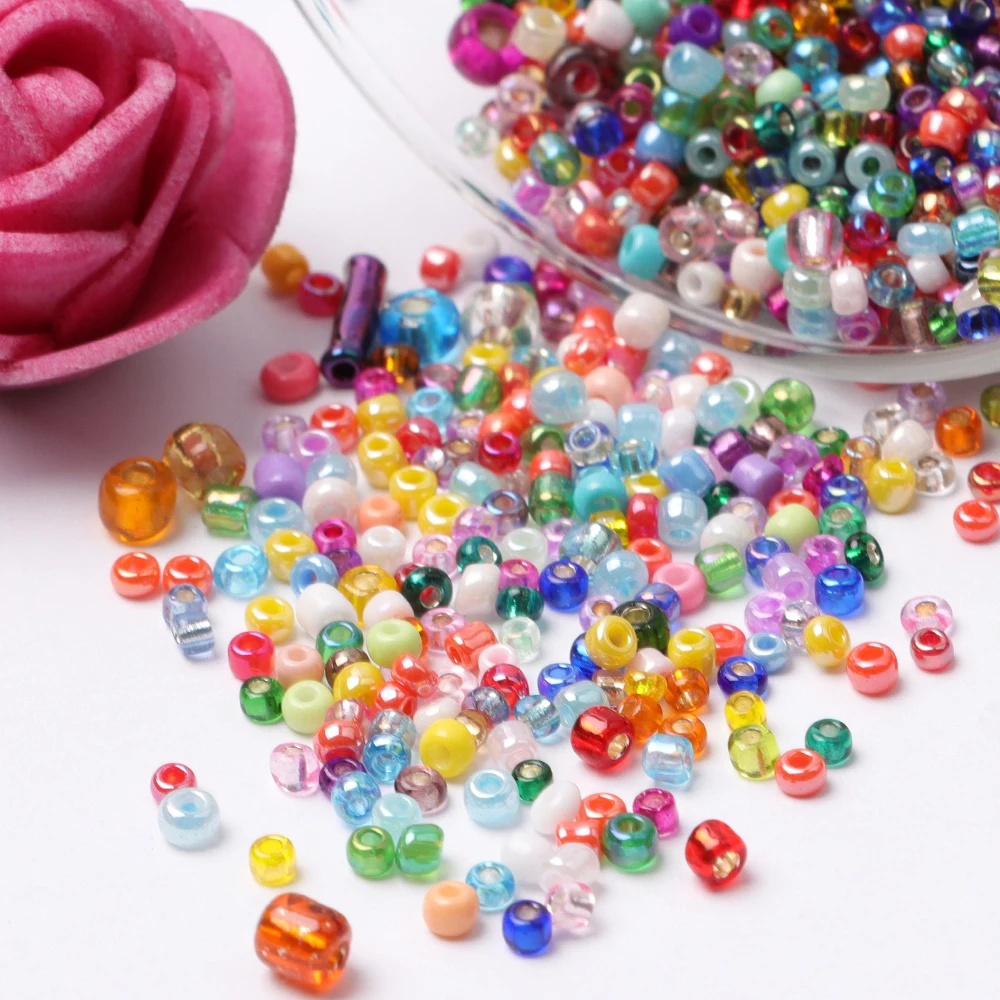 

Glass Seed Jewelry Beads Bulk,2/3/4mm Craft Small Pony Crystal Czech Beads for DIY Bracelet Necklace Jewelry Making Accessories