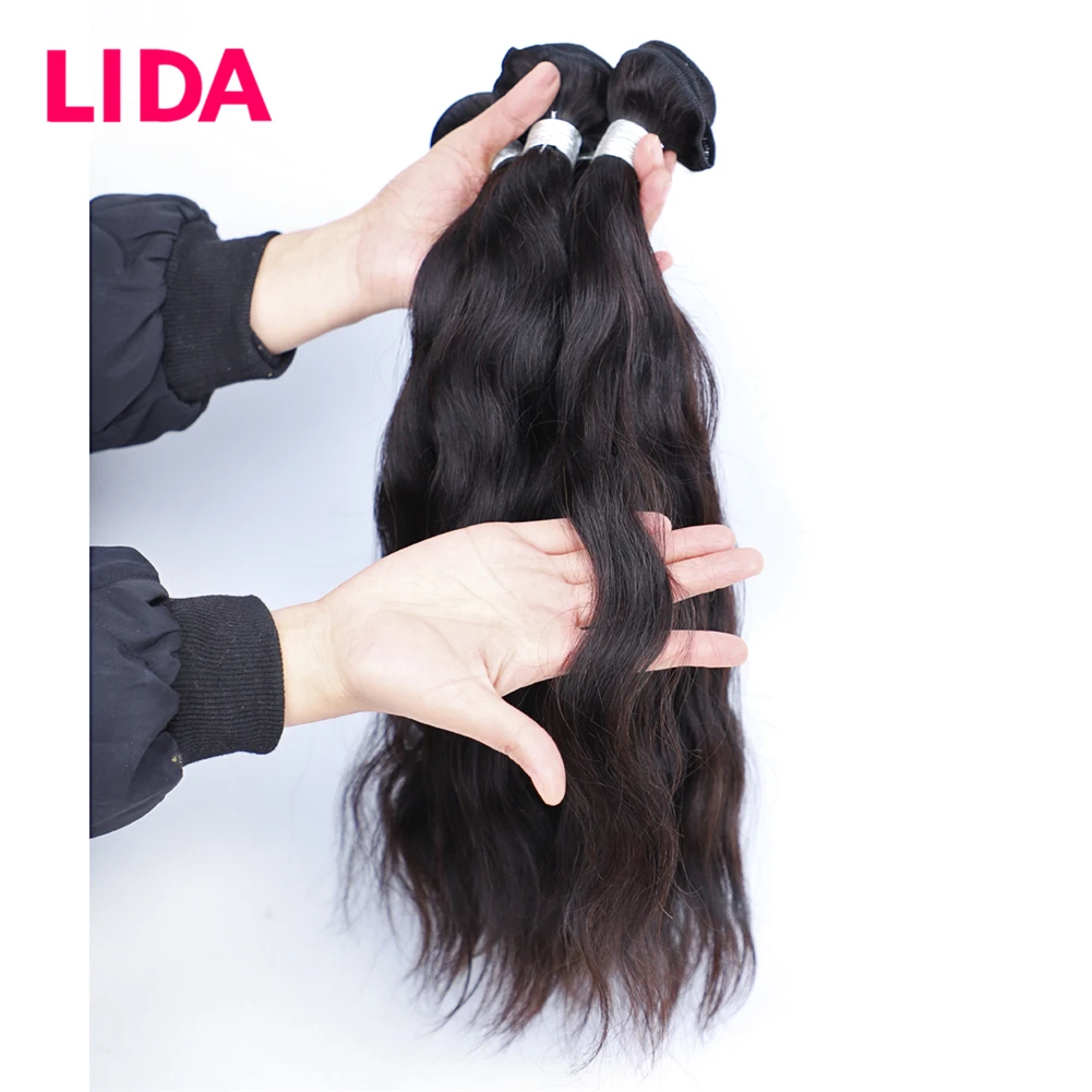 Lida пряди человеческих волос с застежкой бразильские натуральные волнистые