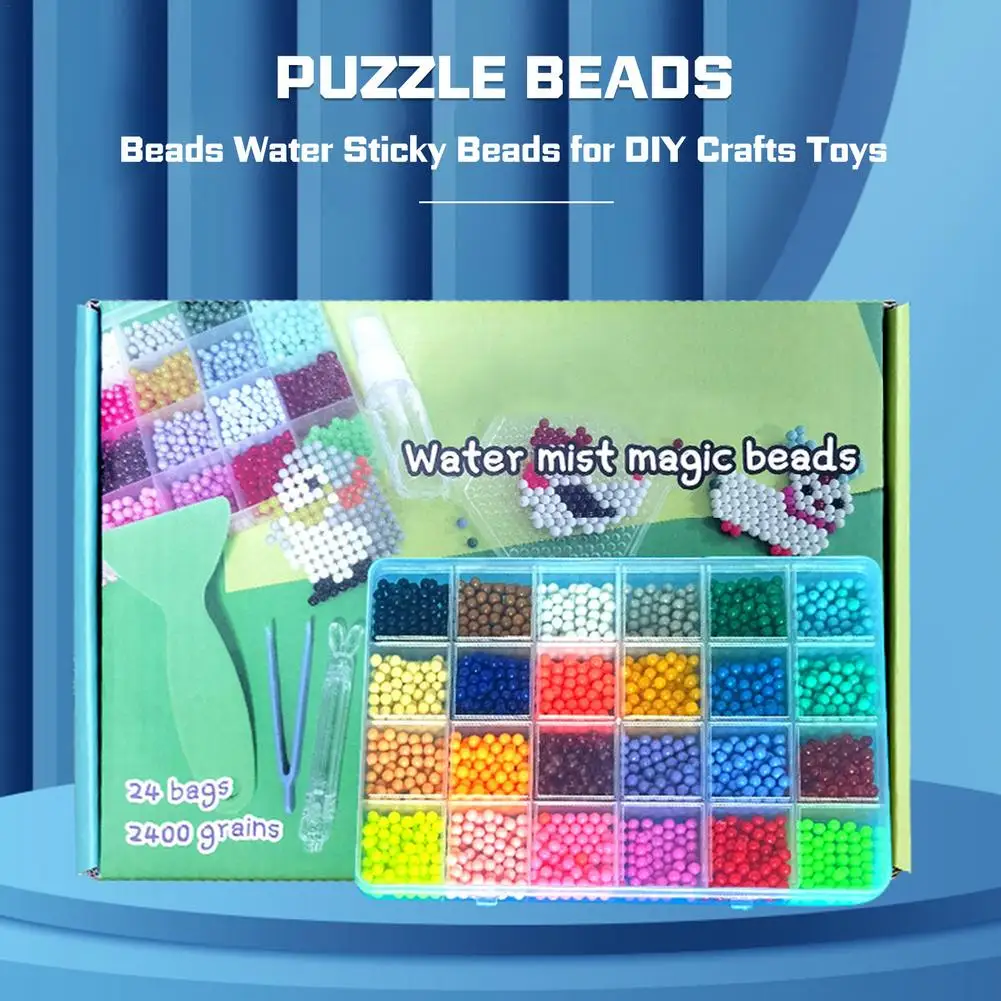 

2700pcs Refill Hama Beads Puzzle 3D Handmade MagicAquabeads DIY Water Spray Beads Set Ball Games Children Toys For Girls