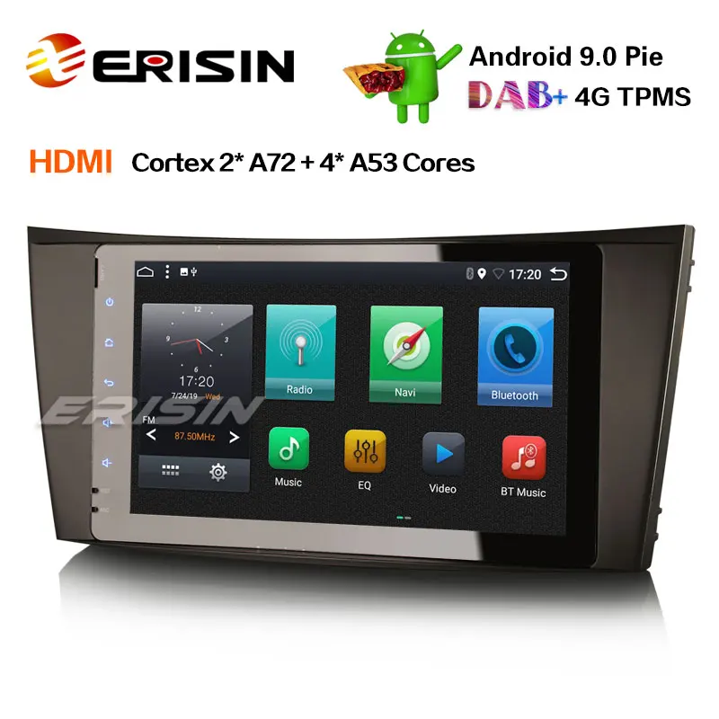 Erisin ES6281E 8 &quotAndroid 9 0 автомобильное радио стерео DAB + GPS OBD2 SatNav для Mercedes Benz E/CLS/G Class W211 |