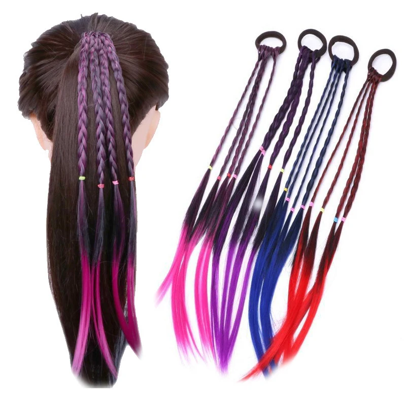 Милые эластичные резинки для волос девочек аксессуары парик кольцо прически