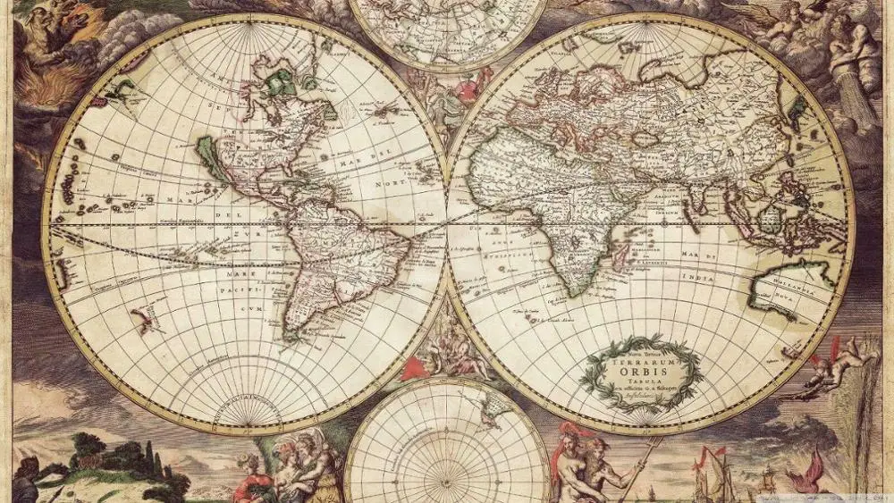 

Old Earth World Map Vintage Giant Art Silk Poster Home Wall Decor