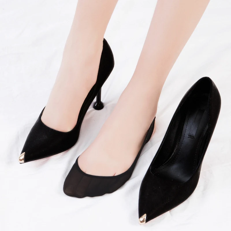 

1 Pairs Invisible Boat Socks Women Summer Silicone Non-Slip Short Socks for High Heels Shoes Ice Silk Thin Half-Palm Suspender