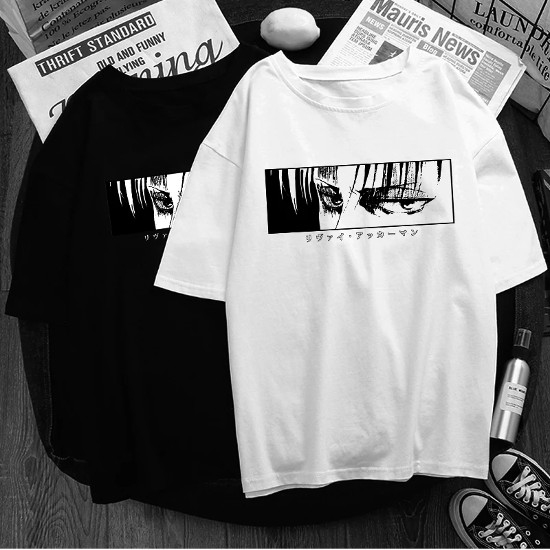 

Graphic T-shirt Men Funny Tshirt Anime Top Tees Male Attack on