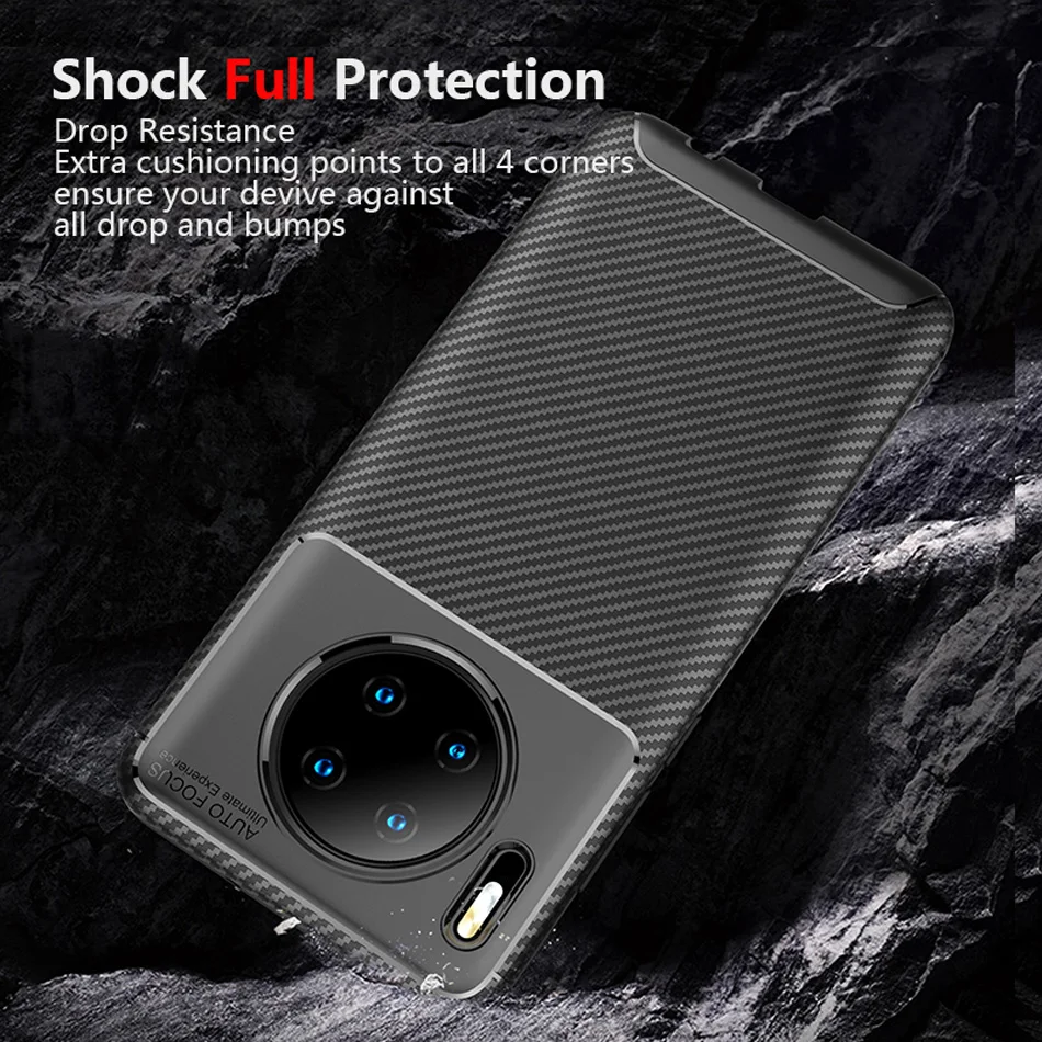 

Carbon Fiber Case For Huawei Mate 30 Pro Case Luxury TPU Slim Silicone Cover for Huawei Mate 30 Back Coque for Mate 30