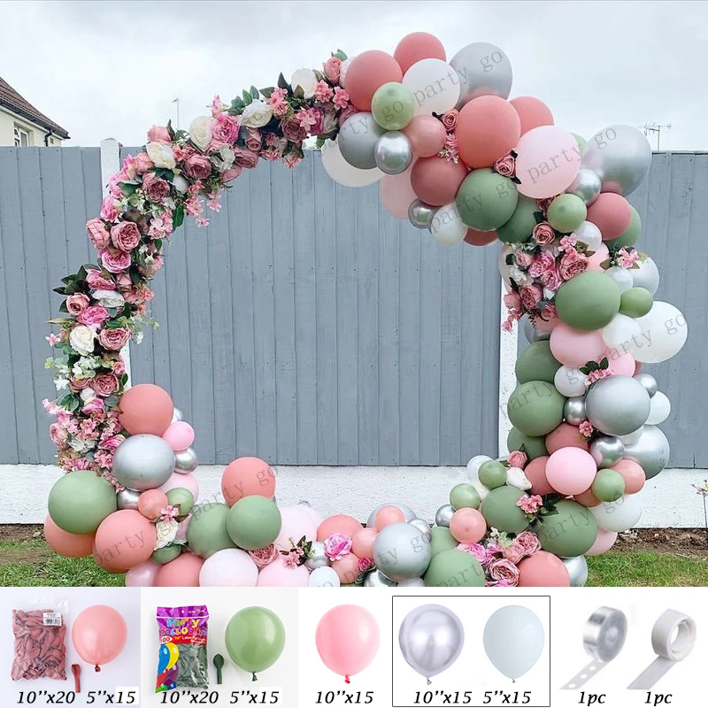 

147pcs Retro Bean Green Avocado Latex Balloons Garland Metallic Gold Globos Jungle Theme Baby Shower Kids Birthday Party Decor