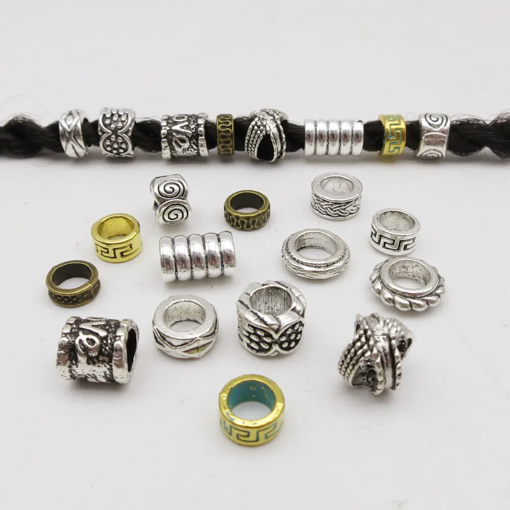 10 шт./упак. серебряные/бронзовые маленькие металлические Викинги оплетка для