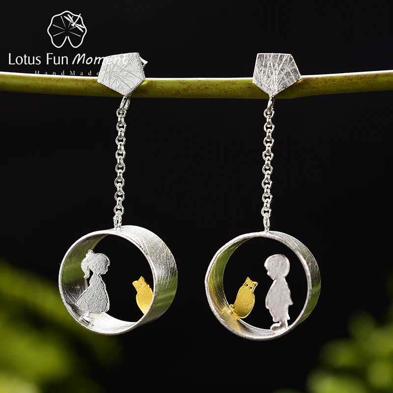 Lotus Fun Moment реальные 925 пробы серебро творческий милый модные украшения встречи