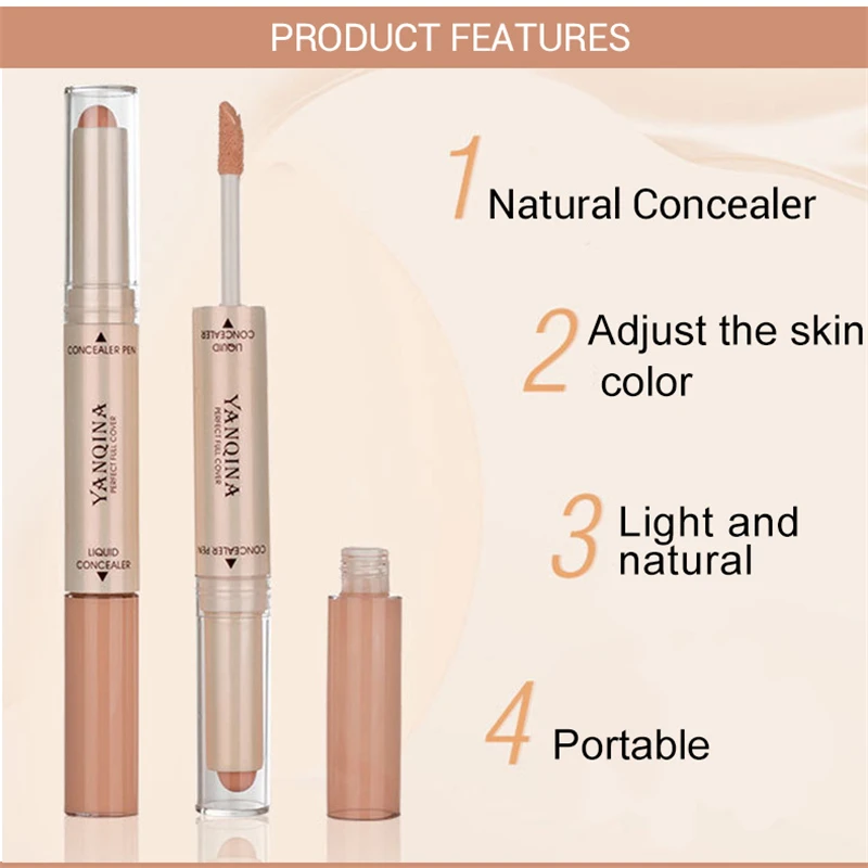 2 в 1 жидкий консилер с двойной головкой полное покрытие контуринг темные круги