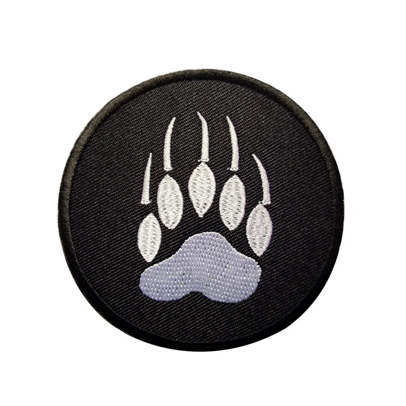 

8cm Bear Claw Embroidered Velcro Patch Tactical Morale Badge Black Outdoor Backpack Patch Camouflage Badge Epaulettes