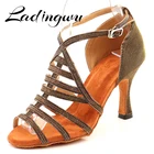 Женские туфли для латиноамериканских танцев Ladingwu, черные туфли для сальсы, джаза, бальных танцев, хамелеон блестящий