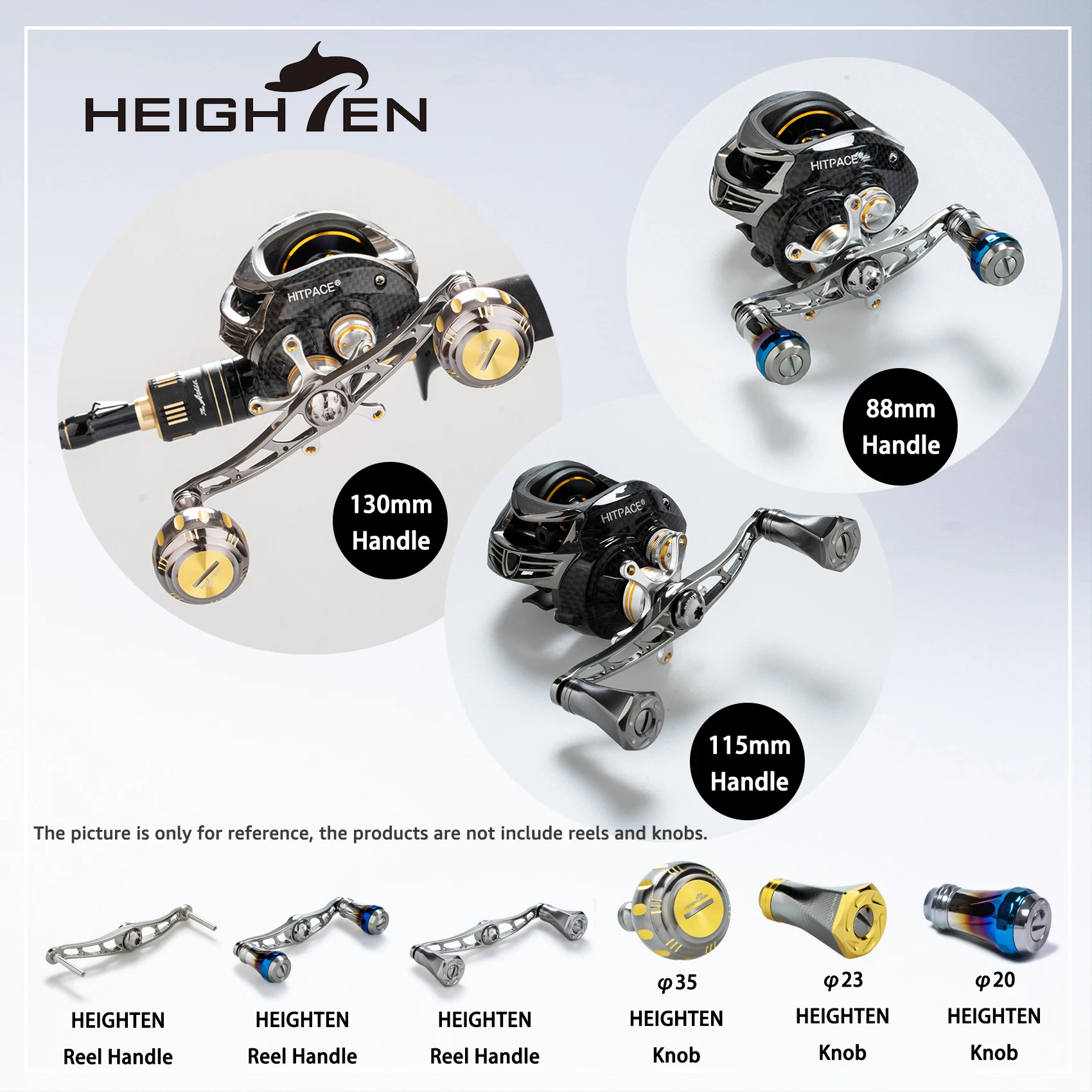 HEIGHTEN Baitcasting Reel Handle 88mm/115mm/130mm Without Knob For Shimano & Daiwa Abu Bait Reel