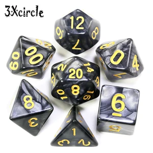 Набор многогранных костей с перламутровым эффектом 7 шт. с D4,d6,d8,d10,d12,d20, для ролевых игр, для настольной игры, в подарок