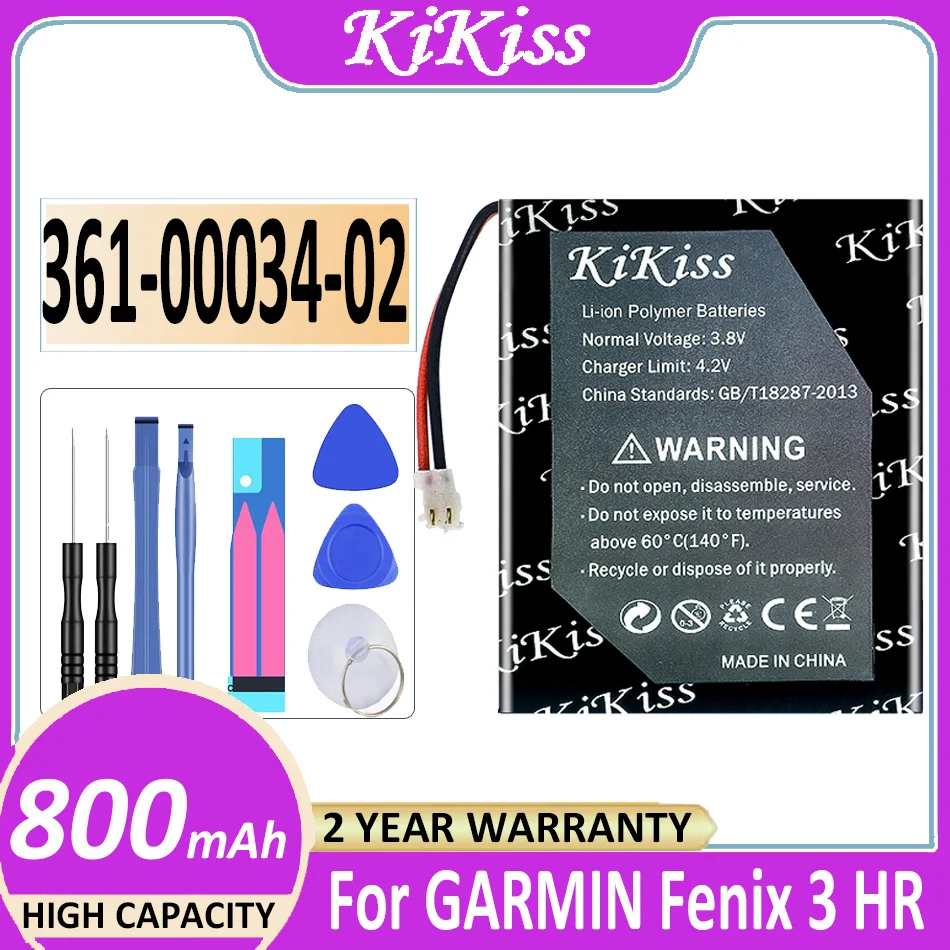 

Аккумулятор 800 мАч KiKiss 361-00034-02 для Garmin Fenix 3, Fenix 3 HR, CS-GMF300SH Fenix3 GPS Sports Watch