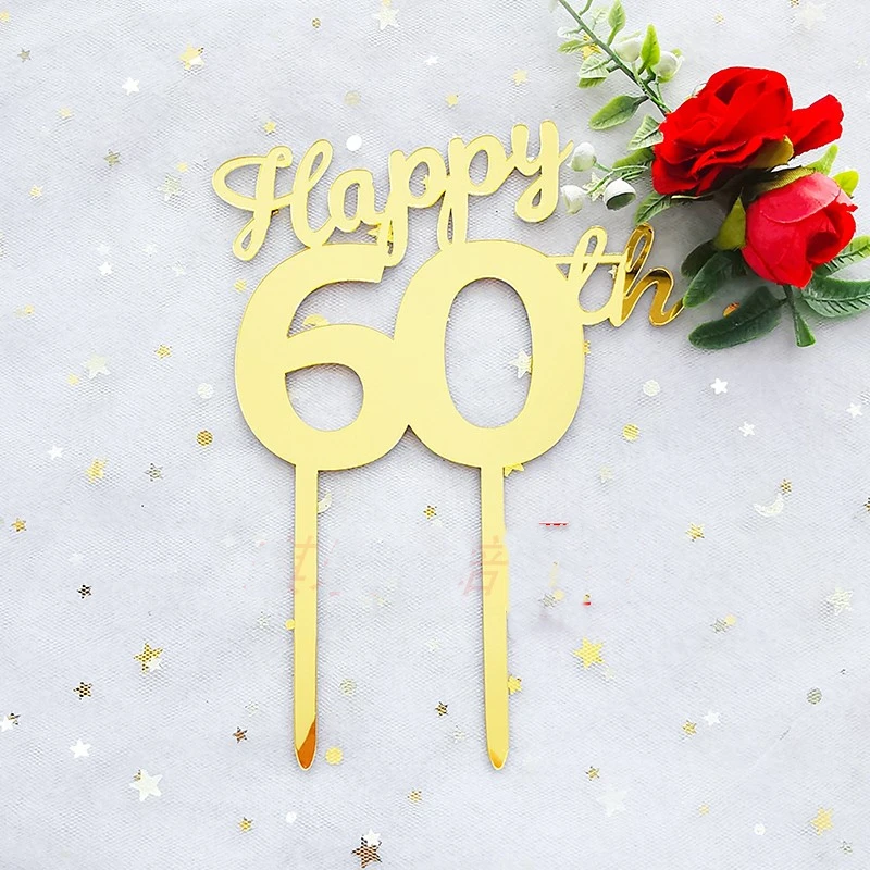 

Золотой акриловый цифровой топпер для торта