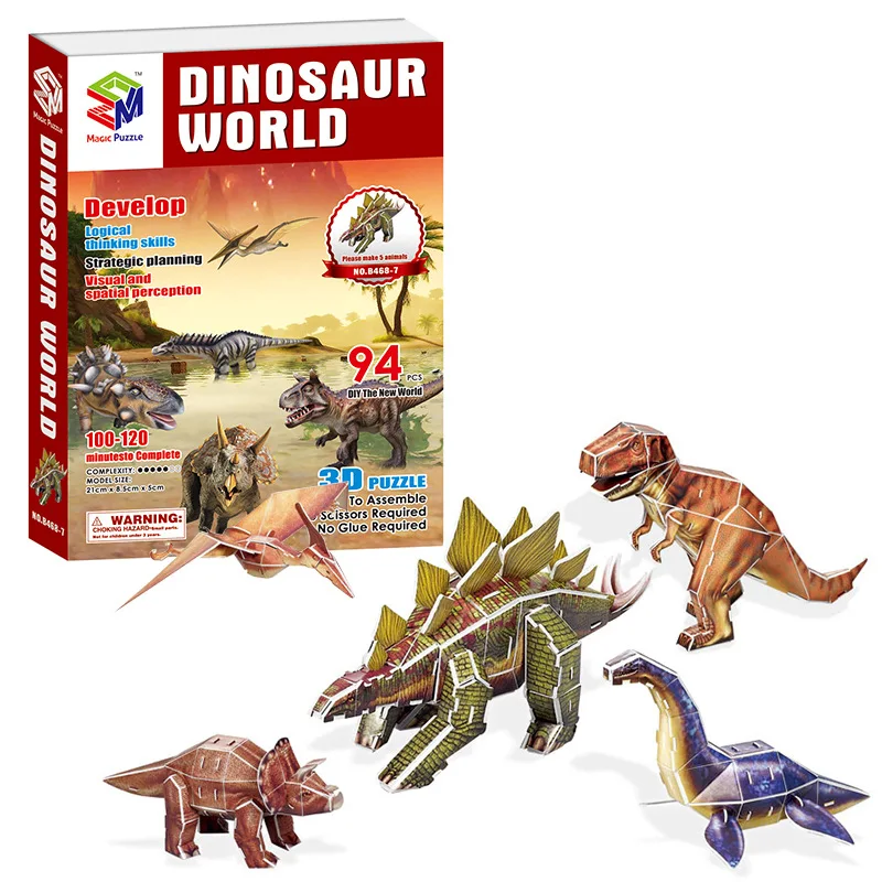 

3d Three-dimensional Puzzle Animal Dinosaur Paper Model Children's Educational Diy Assembled Toy Birthday Gift P275