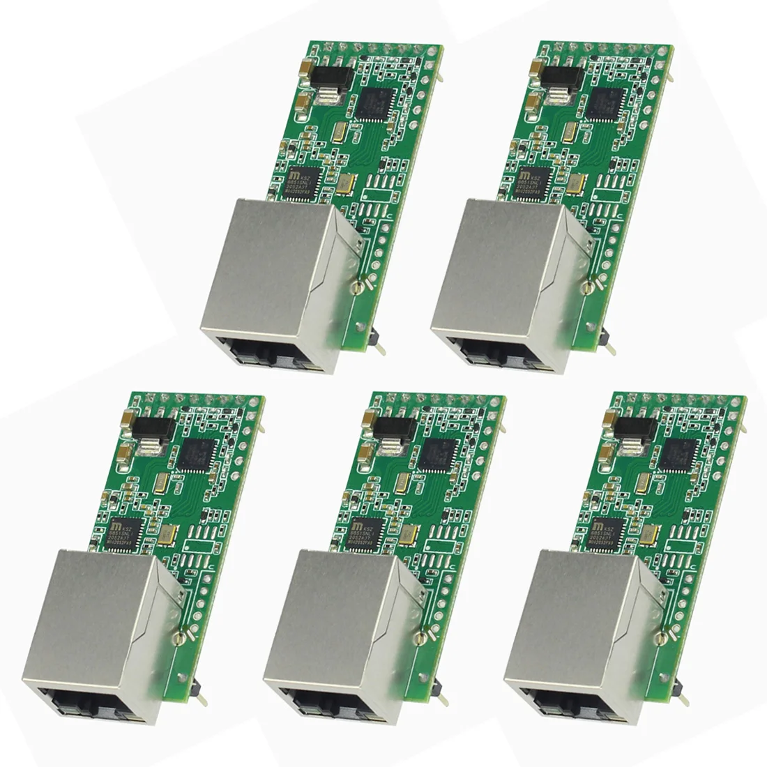

5PCS USRIOT USR-TCP232-T2 Tiny Serial Ethernet Network Converter Module Serial UART TTL to Ethernet TCPIP Module RJ45 Port
