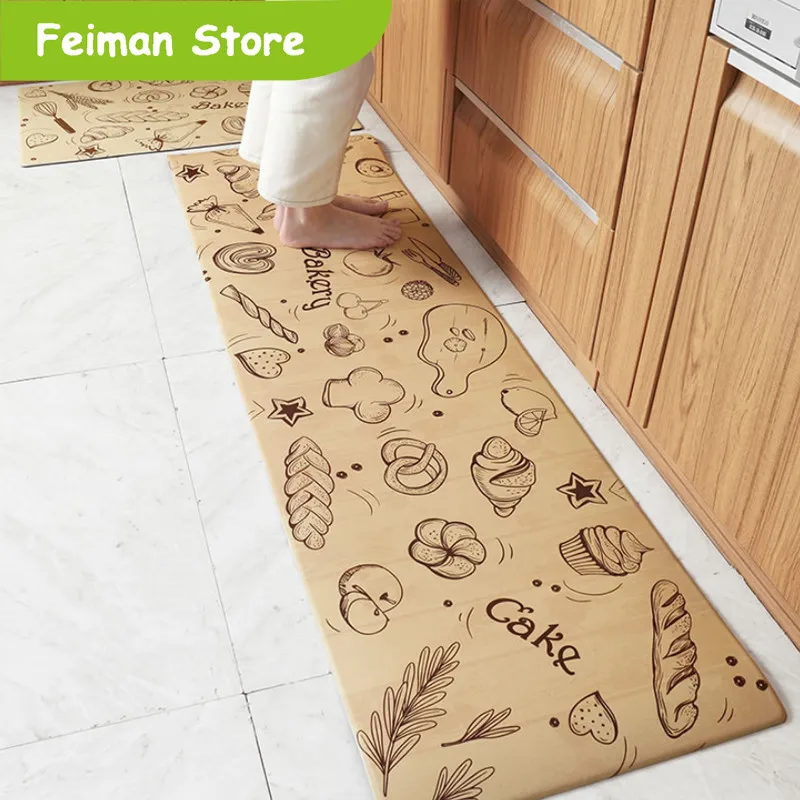 Кухонные ковры ПВХ кожаный напольный коврик коврики водонепроницаемый