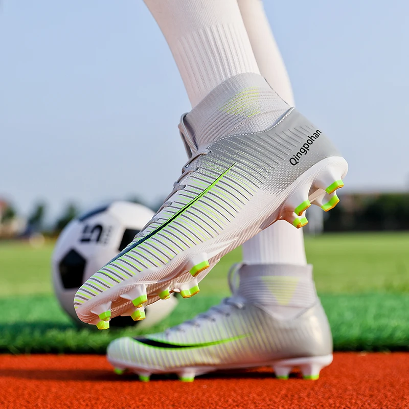 

Explosive Models Of Men's Football Shoes, High-top Socks, Non-slip Spikes, Grass Training Adult Unisex Children's Football Shoes