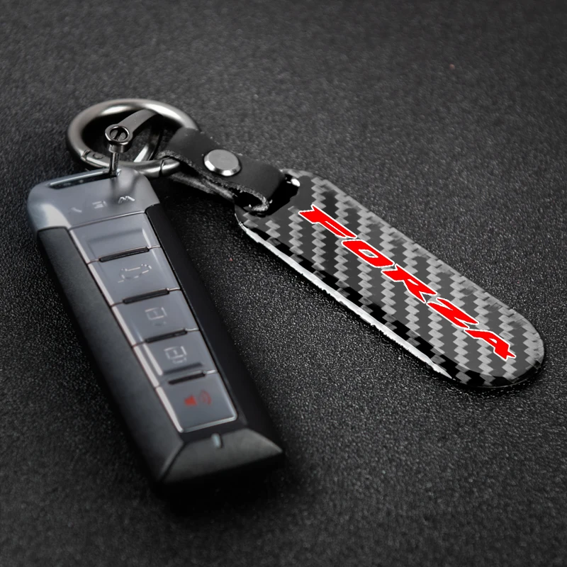 

Motorcycle accessories printing carbon fiber nameplate metal keychain free custom FOR Honda FORZA 125 250 300 350 750