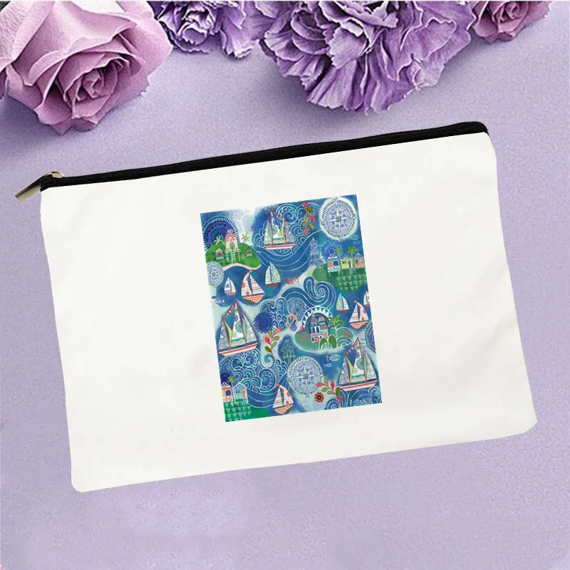 

Women Dream Boats Printed Make up bag Fashion Women Cosmetics Organizer Bag for Travel Colorful Storage Bag for Lady Bag