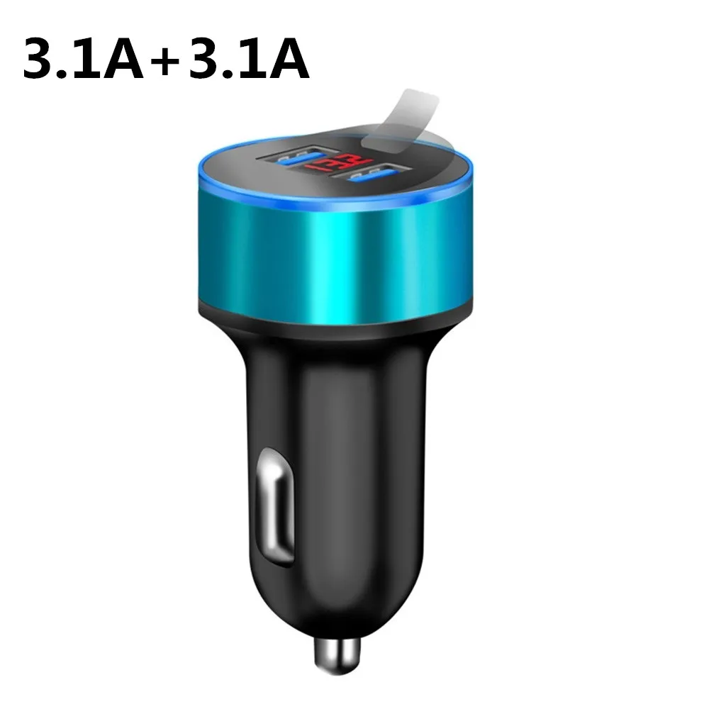 5А автомобильное двойное USB зарядное устройство Быстрая зарядка QC3.0 VOOC DASH мобильный телефон 2 порта Зарядка для iPhone samsung планшет MTK автомобильное зарядное устройство - Тип штекера: 3.1A Blue