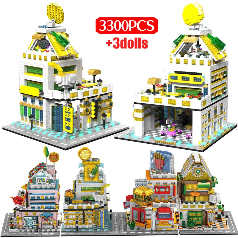 

3300 шт., Детский конструктор «кафе»