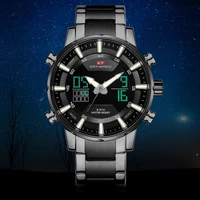 new stainless steel digital watch men sport watches electronic led male wrist watch for men double display quartz wristwatch