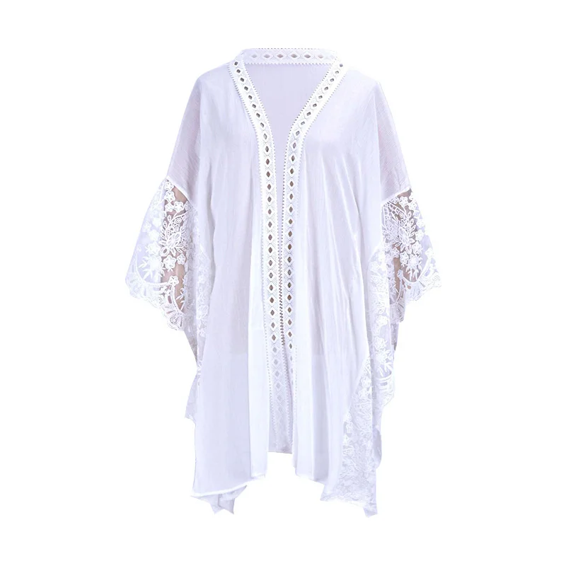 

Beach Sunscreen Lace Chiffon Sexy Loose Beach Jacket Cardigan Swimsuit With Bikini Blouse Shawl
