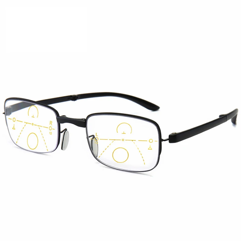 2019 Progressive multifocal folding reading glasses men smart zoom women far near sight anti-blue with case | Аксессуары для