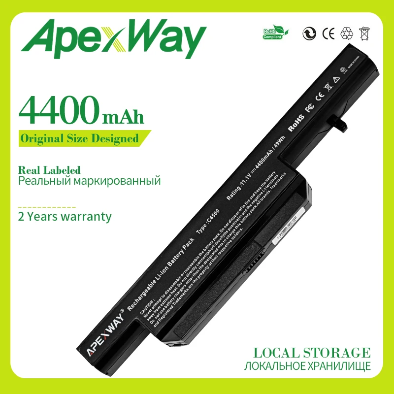 Apexway 11,1 V 6 элементная батарея для Clevo C4500BAT-6 C4500BAT 6 B4100M C4500 C4500BAT6 B4105 B5100M B5130M W150 W240C W240HU W250H
