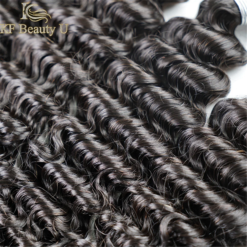 

Deep Wave Human Hair Bundles Natural Color Malaysian Remy Sew In Hair Extensions 3/4 PCS Hair Weave for Women