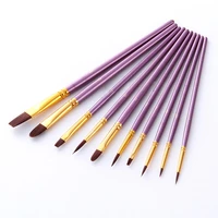 artist nylon paint brush professional watercolor acrylic wooden handle painting brushes art supplies stationery 10 pcs